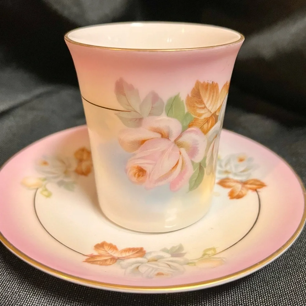 Antique Royal Rudolstadt Chocolate Cup Saucer Hand Painted F. Kahn Mint Cond
